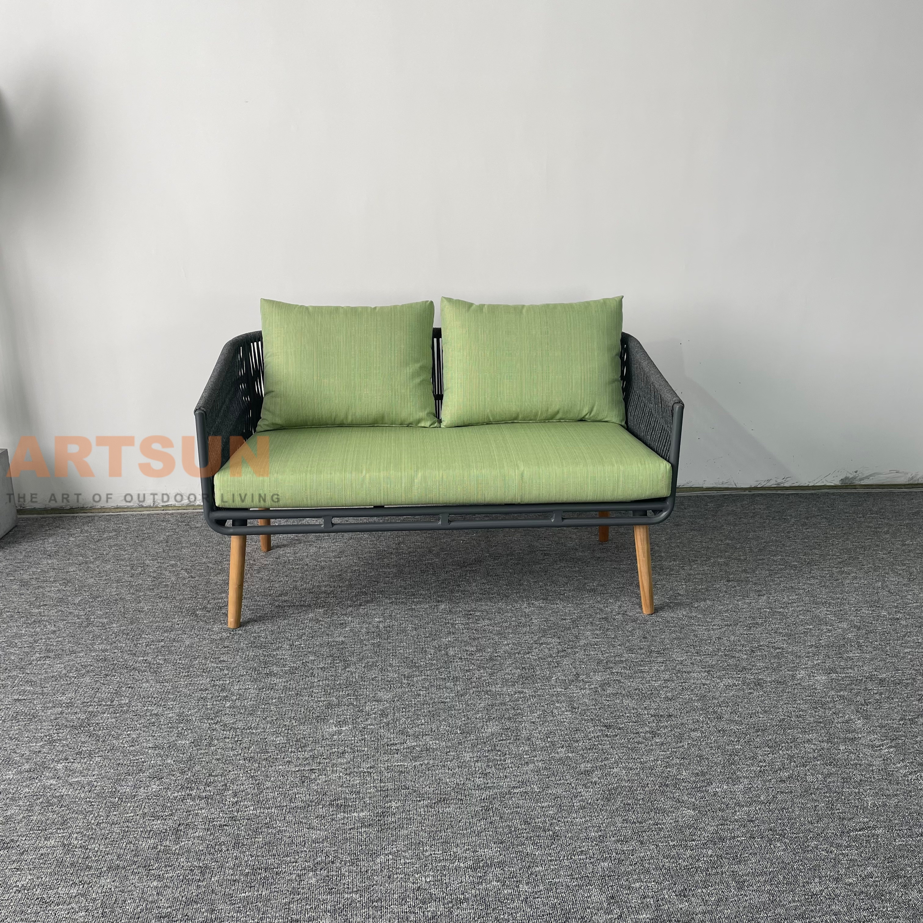 Sofá de jardín liviano de la cuerda tejida más popular para relajación al aire libre