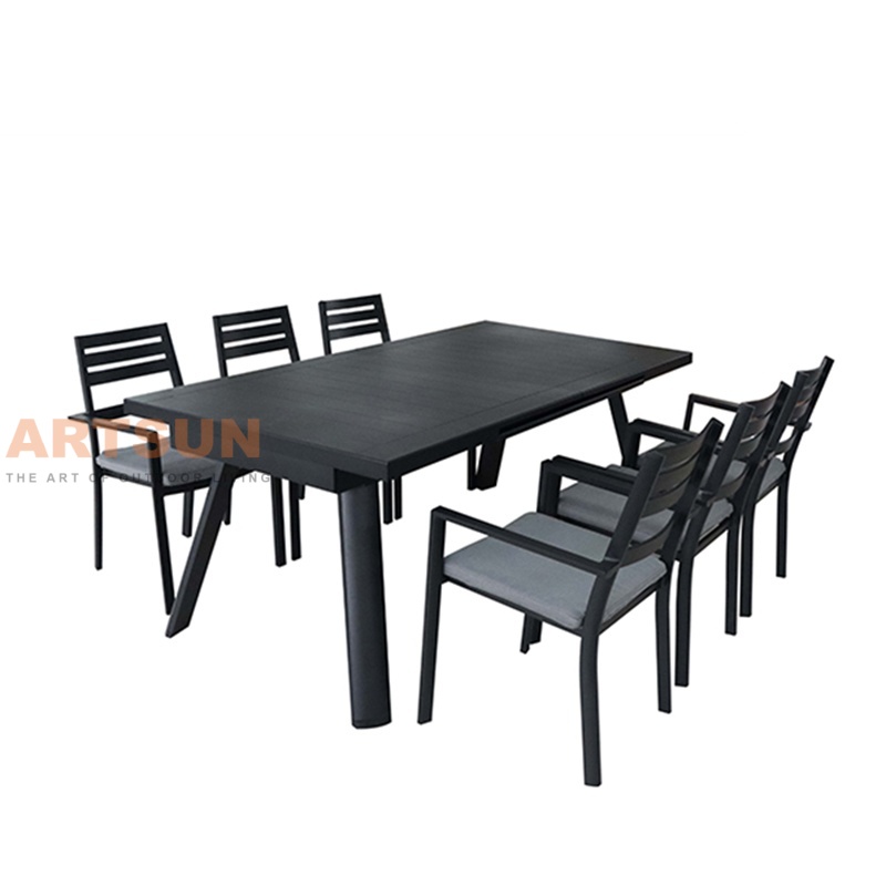 Juego de comedor de aluminio duradero para exteriores
