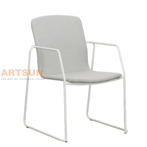Silla de comedor de exterior blanca para restaurante 