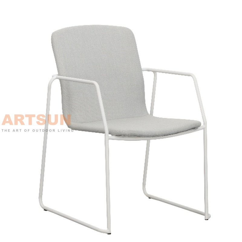 Silla de comedor de exterior blanca para restaurante 