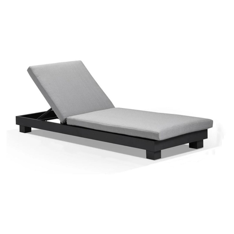 Linga de teca de aluminio de estilo europeo Bed de sol al aire libre