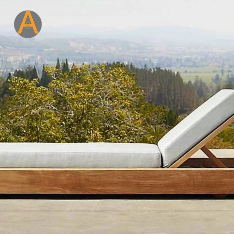 Hotel Resort Beach Chaise Lounge Teak Madre Marco de madera solar para la piscina al aire libre