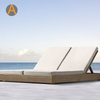 Hotel al por mayor Resort Beach Double Chaise Lounge Teak Wood Sun Lunder para la piscina al aire libre