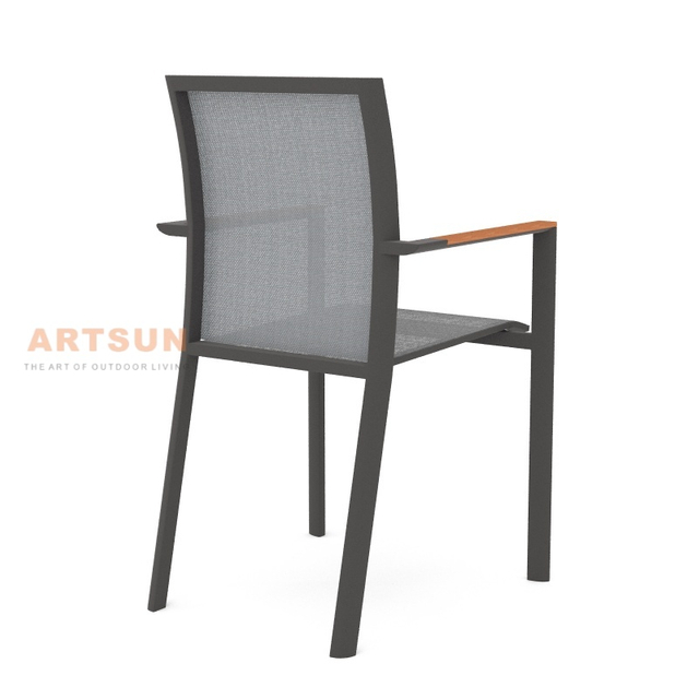 Modern de diseño de aluminio apilable silla exterior para cafetería