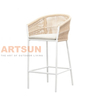 Set de mesa de barra de balcón de patio tejido de cuerda más favorable