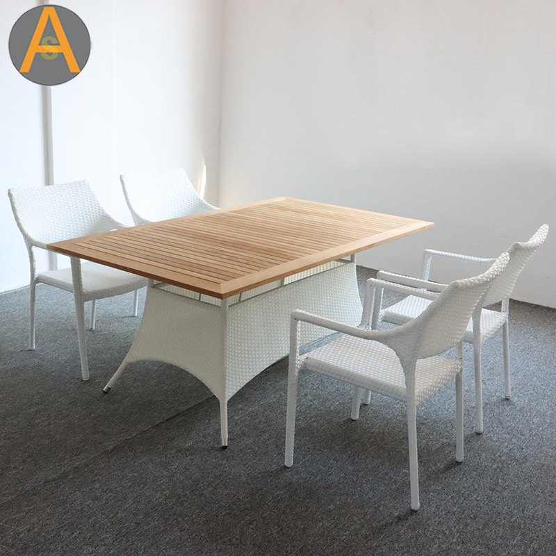 Juego de mesa de jardín de mimbre de ratán de alto rendimiento