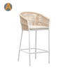 Set de mesa de barra de balcón de patio tejido de cuerda más favorable