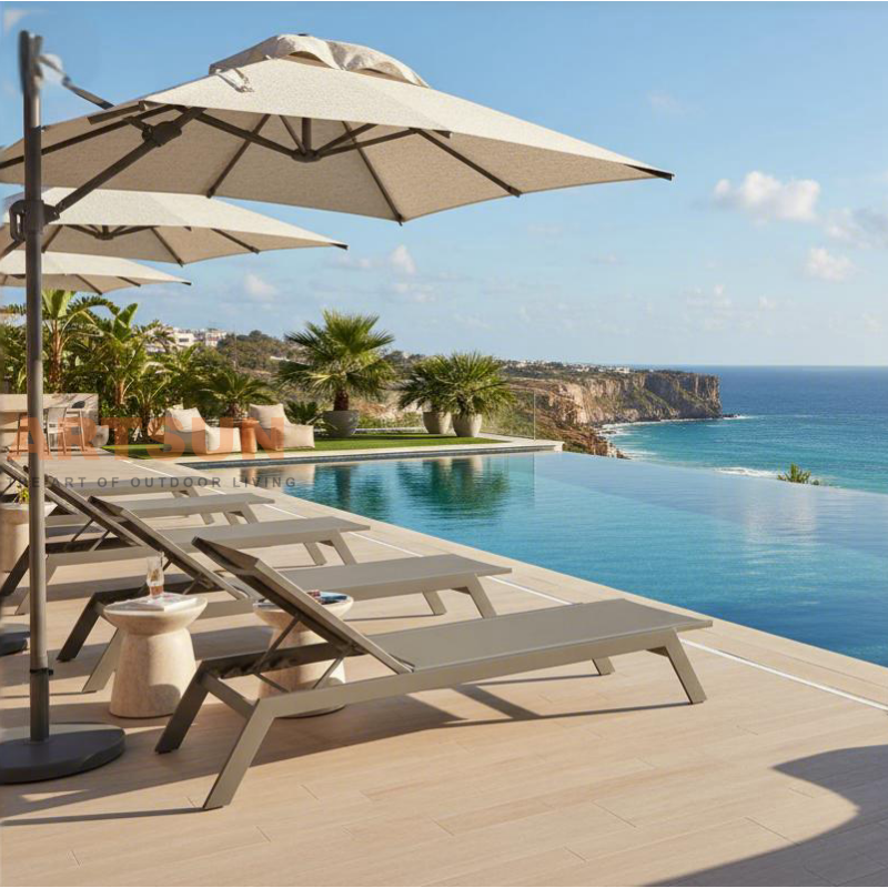 Tumbona de aluminio Teslin transpirable y de secado rápido para hoteles y centros turísticos