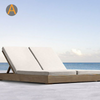 Hotel al por mayor Resort Beach Double Chaise Lounge Teak Wood Sun Lunder para la piscina al aire libre
