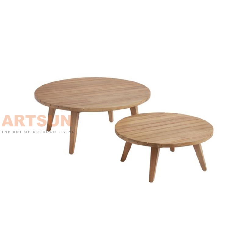 Sofá de patio al aire libre de cuerda tejida con mesa de madera de teca