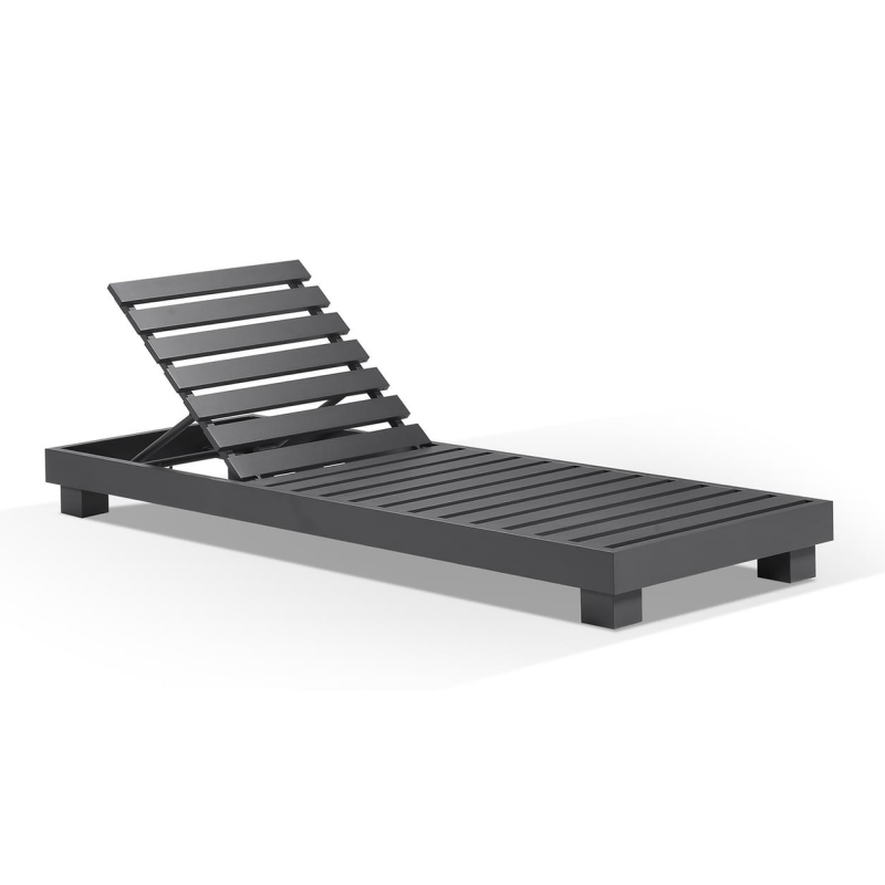 Linga de teca de aluminio de estilo europeo Bed de sol al aire libre