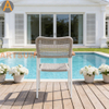 Nuevo diseño premium apilable Patio al aire libre Jardín Tejido de cuerdas Garantía resistente a la intemperie Silla de comedor para Resort Hotel Villa Restaurante Hospitalidad junto a la piscina