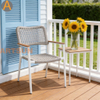 Nuevo diseño premium apilable Patio al aire libre Jardín Tejido de cuerdas Garantía resistente a la intemperie Silla de comedor para Resort Hotel Villa Restaurante Hospitalidad junto a la piscina